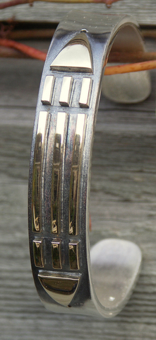 Stoere Atlanitische armband in zilver en goud.