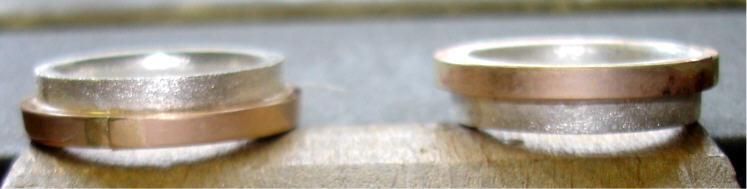 De halffinish van de twee ringen